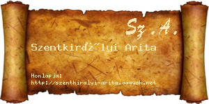 Szentkirályi Arita névjegykártya